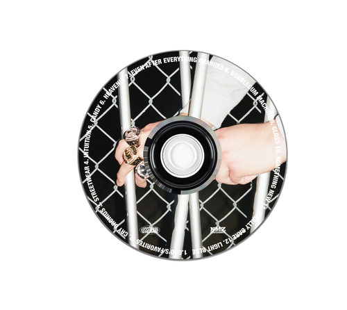 The Heel Turn CD features a hand gripping prison bars with gold rings against a chain-link fence, evoking post-punk and alternative rock vibes. The disc's edge displays the tracklist.